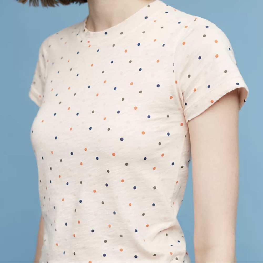 ANTHROPOLOGIE stateside polka dot tee M